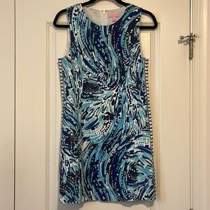 Lilly Pulitzer Blue Dress with Pink Detail Size 6